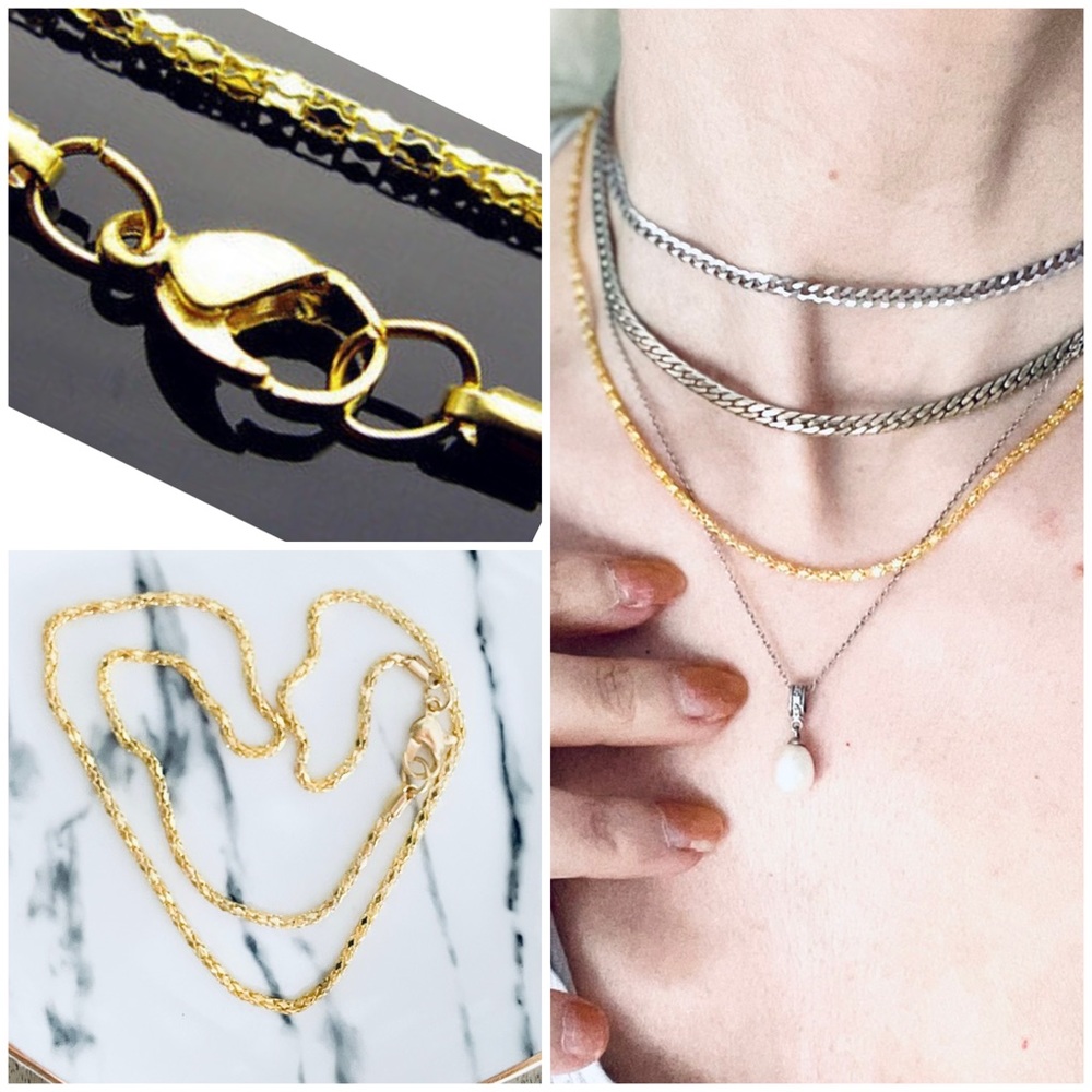 16.5” x  2MM gold plated snake chain necklace